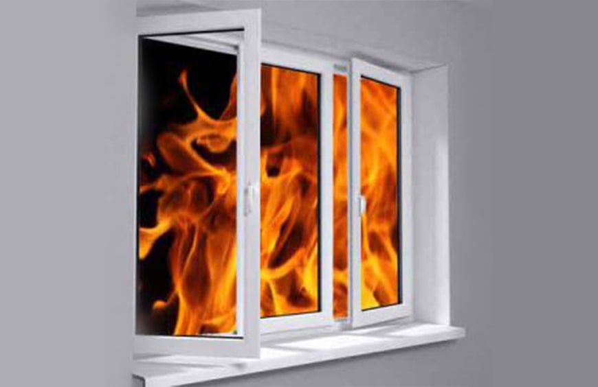 پنجره های PVC و UPVC در برابر آتش سوزی